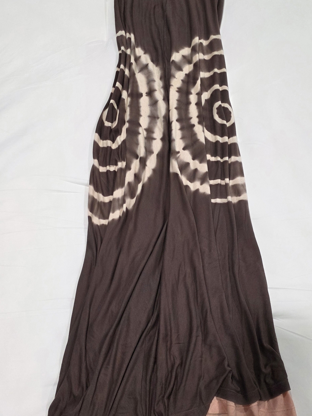 Corey Lynn Calter Brown Maxi Dress with Cream Tie-Dye Detail